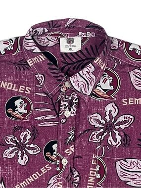 FL State Seminoles Men’s XL Tailgate Party Hawaiian Button Down Wes and Willy
